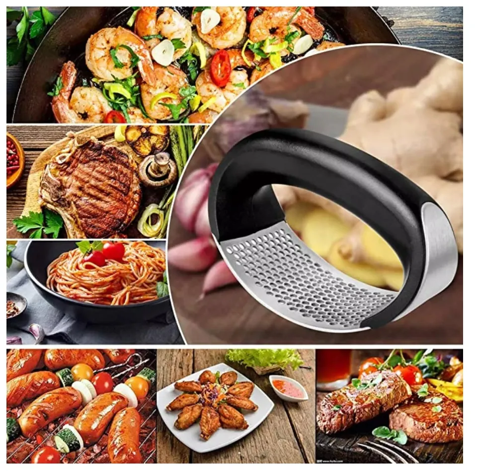 Riley MNL Garlic Press Crusher Grinder Pangdurog ng Bawang at Sibuyas  Stainless Steel Kitchen Tool Utensil - Main Image