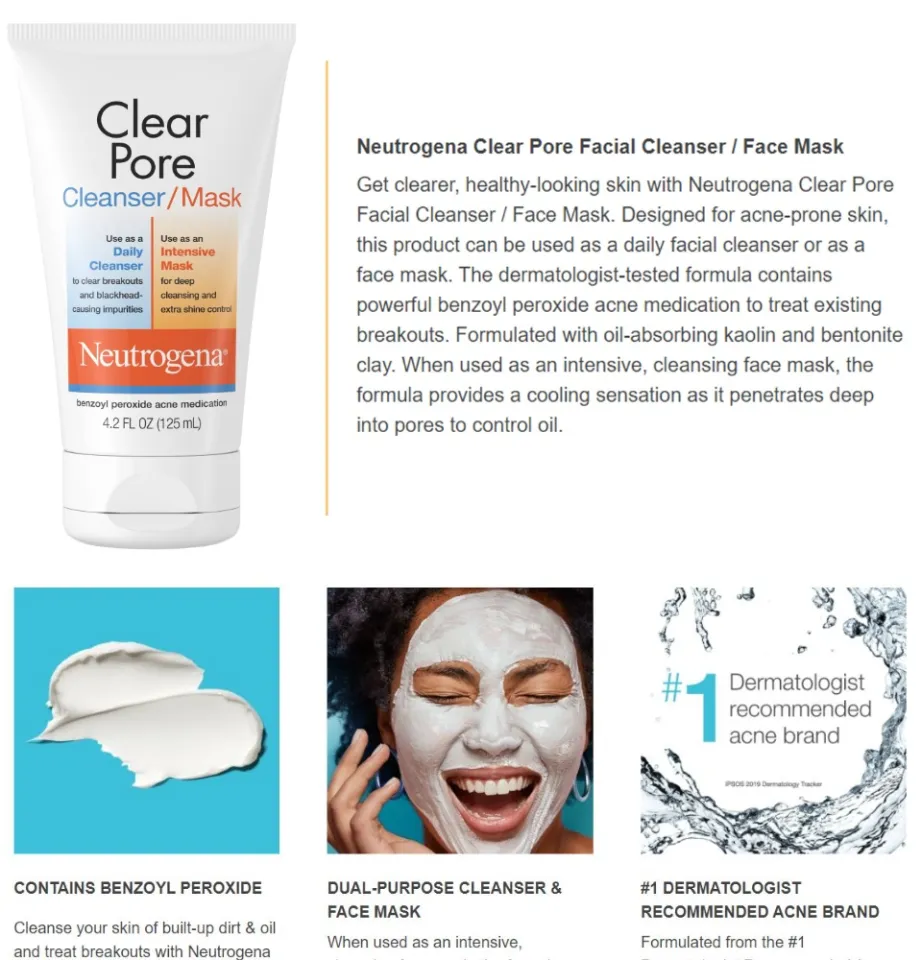Neutrogena Clear Pore 2-In-1 Facial Cleanser & Clay Mask