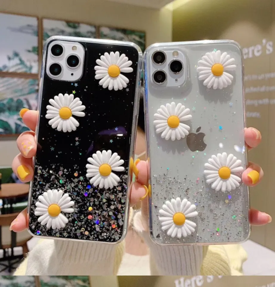 iPhone 6s Plus Flower Glitter Epoxy Resin Case Fashion