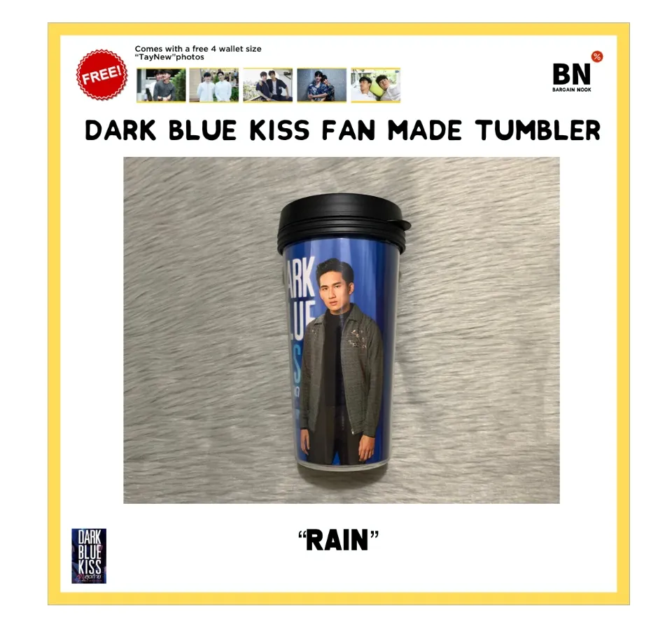 TayNew　DarkBlueKiss　PeteKao　タンブラー　ボトル PeteKao Dark Blue Kiss Fanmade Tumbler 550 Ml Insulated Tumbler
