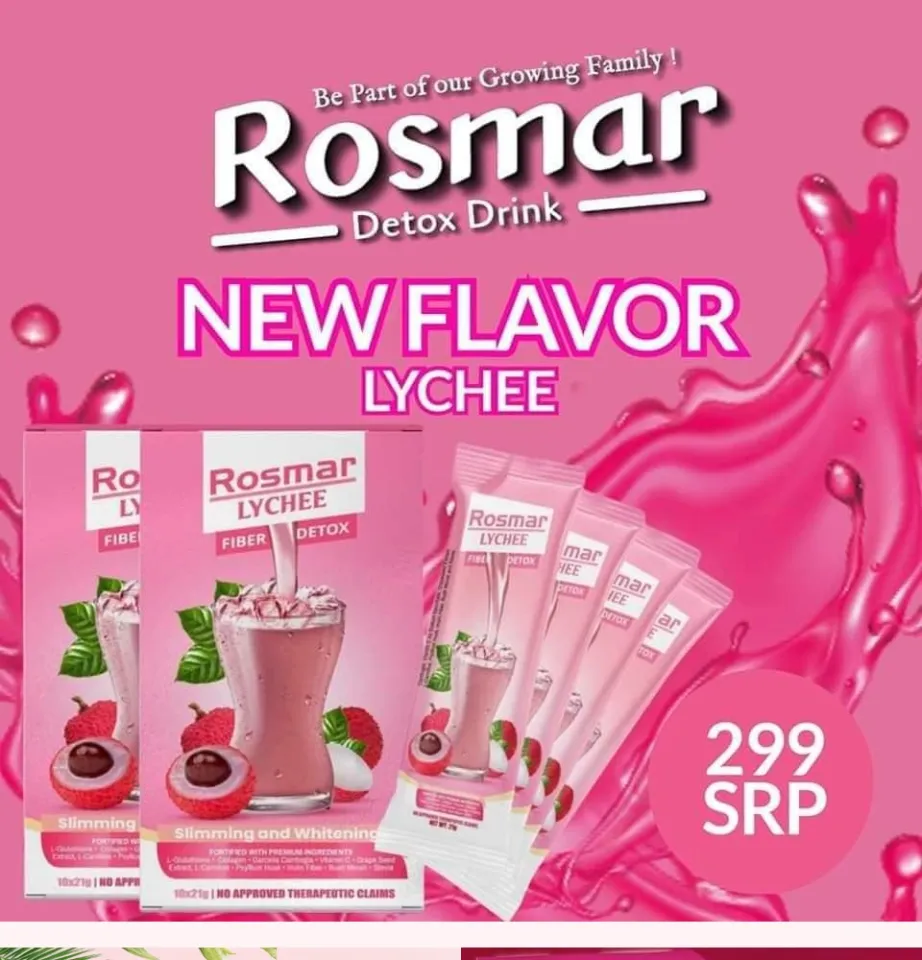 Rosmar Detox Drink Lychee 10 sachets per box | Lazada PH