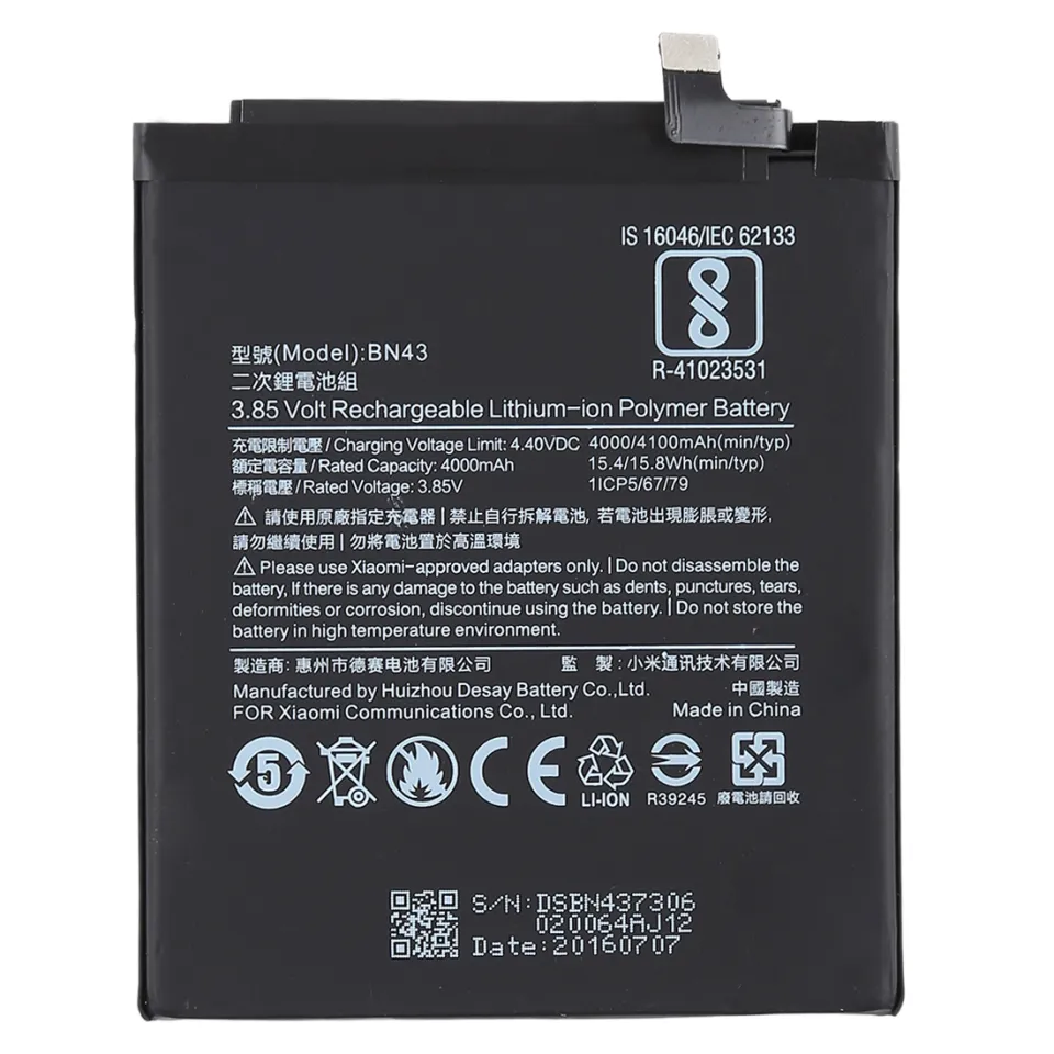 ORI 100% BN43 Baterai Battery Batre HP Xiaomi REDMI NOTE 4X