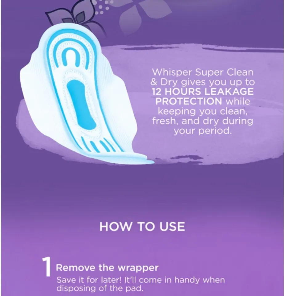 Buy Whisper Super Clean & Dry Regular Sanitary Napkin Non-Wings (8 pads)  Online