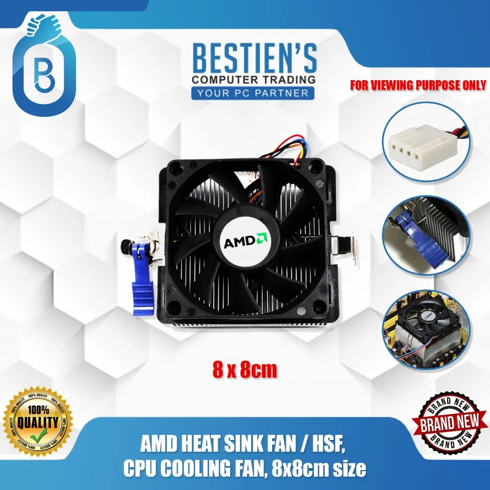 AMD HEAT SINK FAN HSF CPU COOLING FAN 8x8cm size Lazada