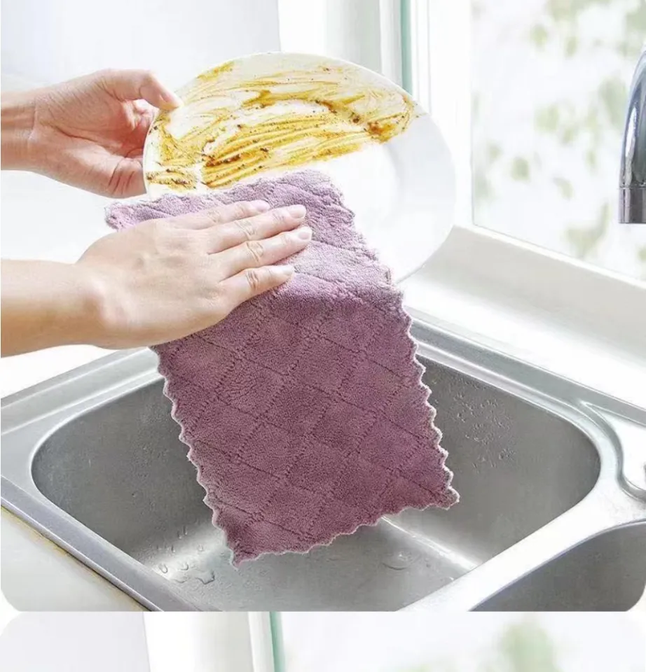 Kitchen Dish Cloths Super Absorbent Microfiber Cleaning - Temu