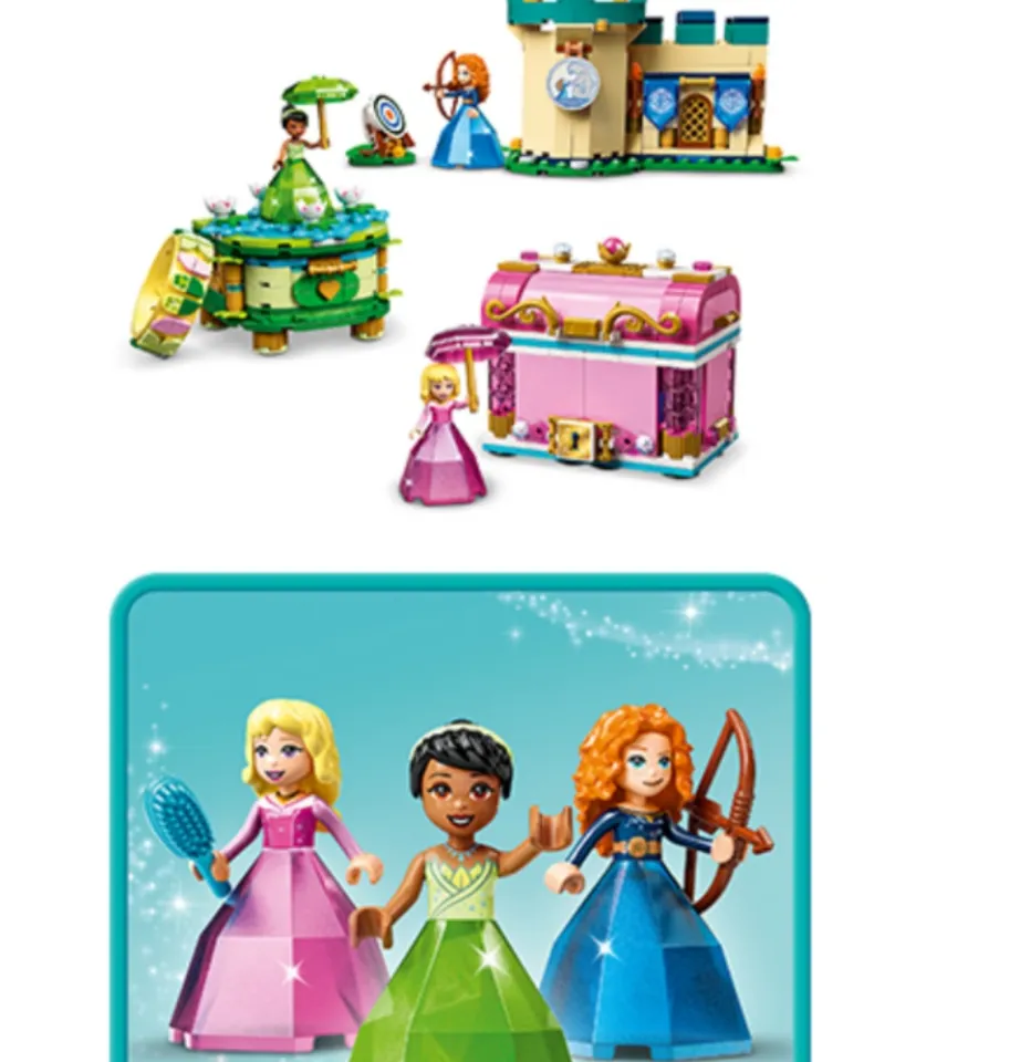 LEGO Disney Princess 43203 Aurora, Merida and Tiana’s Enchanted Creations  (558 Pieces) Mainan Balok (6 Tahun+)