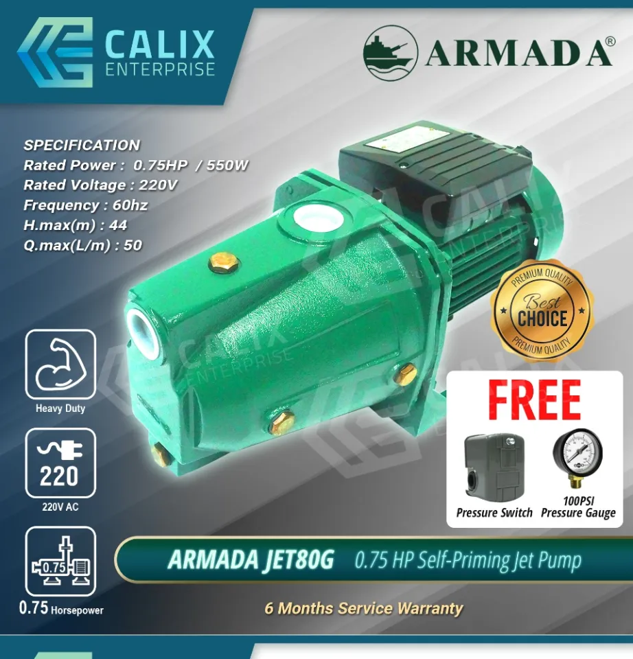 Self Priming Jet Water Pump 0.75HP Armada JET80G Lazada PH