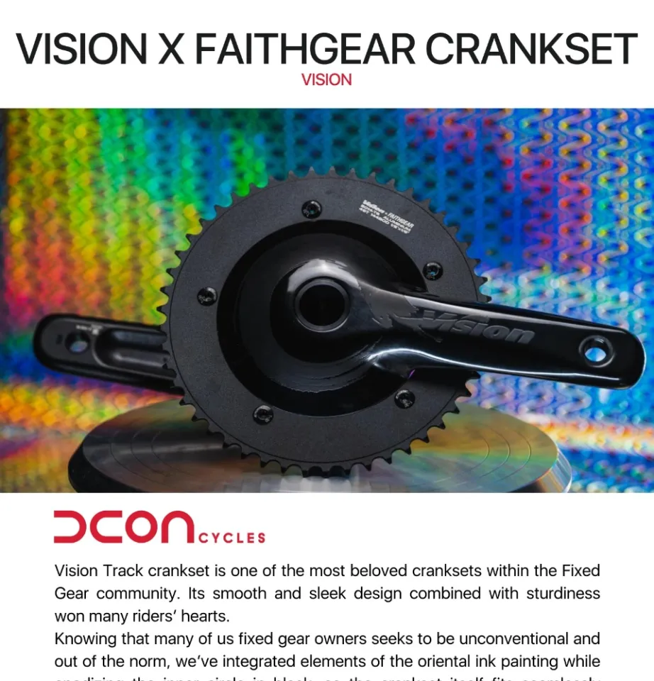 VISION x FAITHGEAR限定クランク　165mm　BB付き Vision Crankset - Vision x FaithGear Limited Edition Track