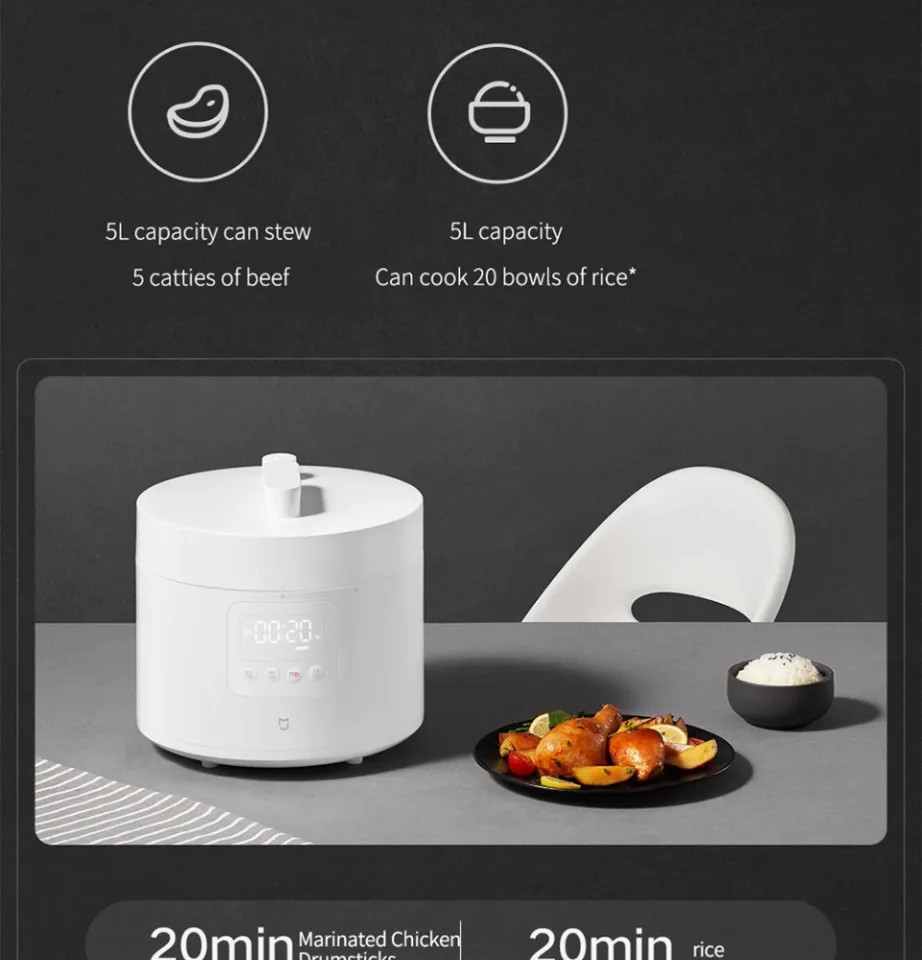 Xiaomi Mijia Smart Electric Pressure Cooker 5L Capacity Household 24H Reservation APP Smart Recipe connect to Mijia APP Lazada PH