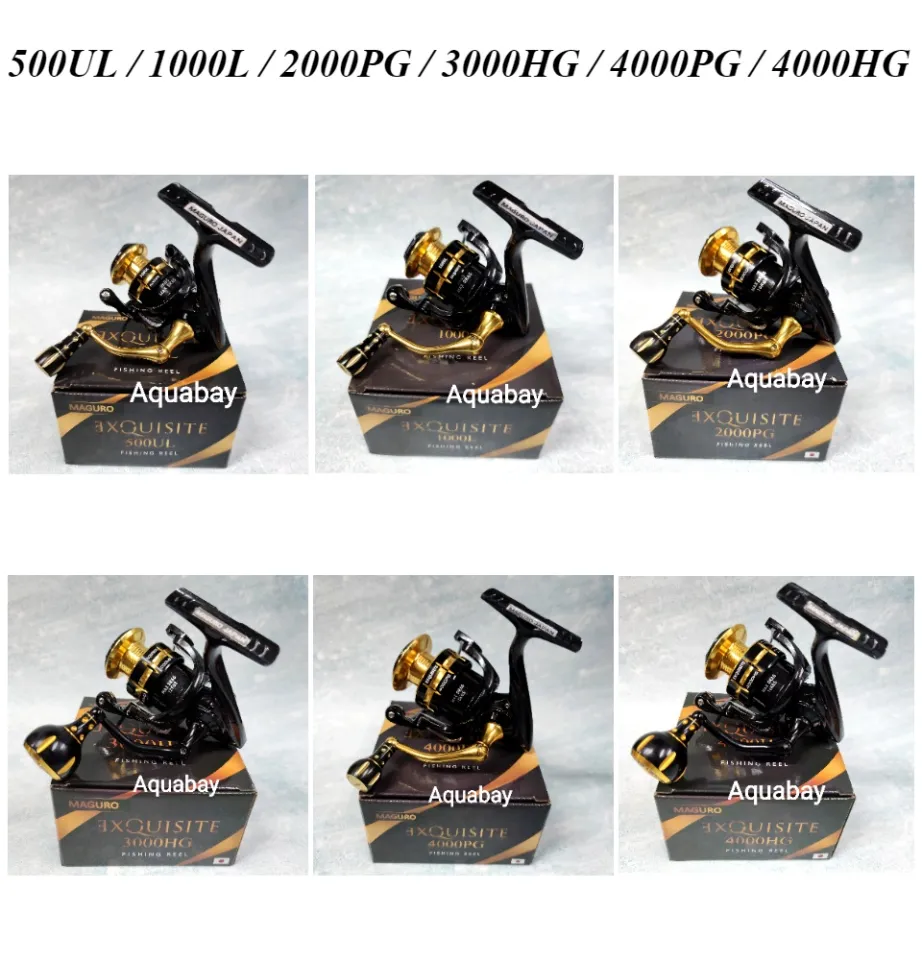 PESCA - MAGURO Exquisite Spinning Reel 500UL, 800UL, 1000L, 2000PG, 3000HG,  4000HG, 4000PG Max Drag 18kg! 7+1 Ball Bearing Fishing Reel Ultra Light Reel  Mesin UL Mesin Pancing