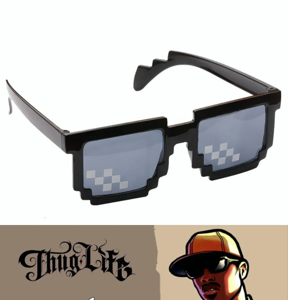 Fashion Fun Thug Life Mosaic Glasses Cigar Gold chain Men Women 8 Bit  Coding Pixel Trendy Cool Super Party Funny Vintage Shades Eyewear Toy |  Lazada PH