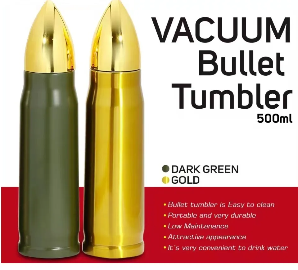 Vacuum Flask Bullet Tumbler 24hours Thermal Stainless Steel 500 mL