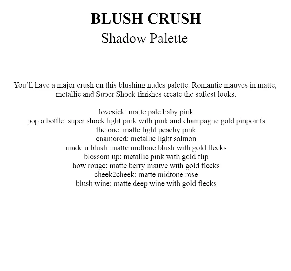 Blush Crush Pink Eyeshadow Palette