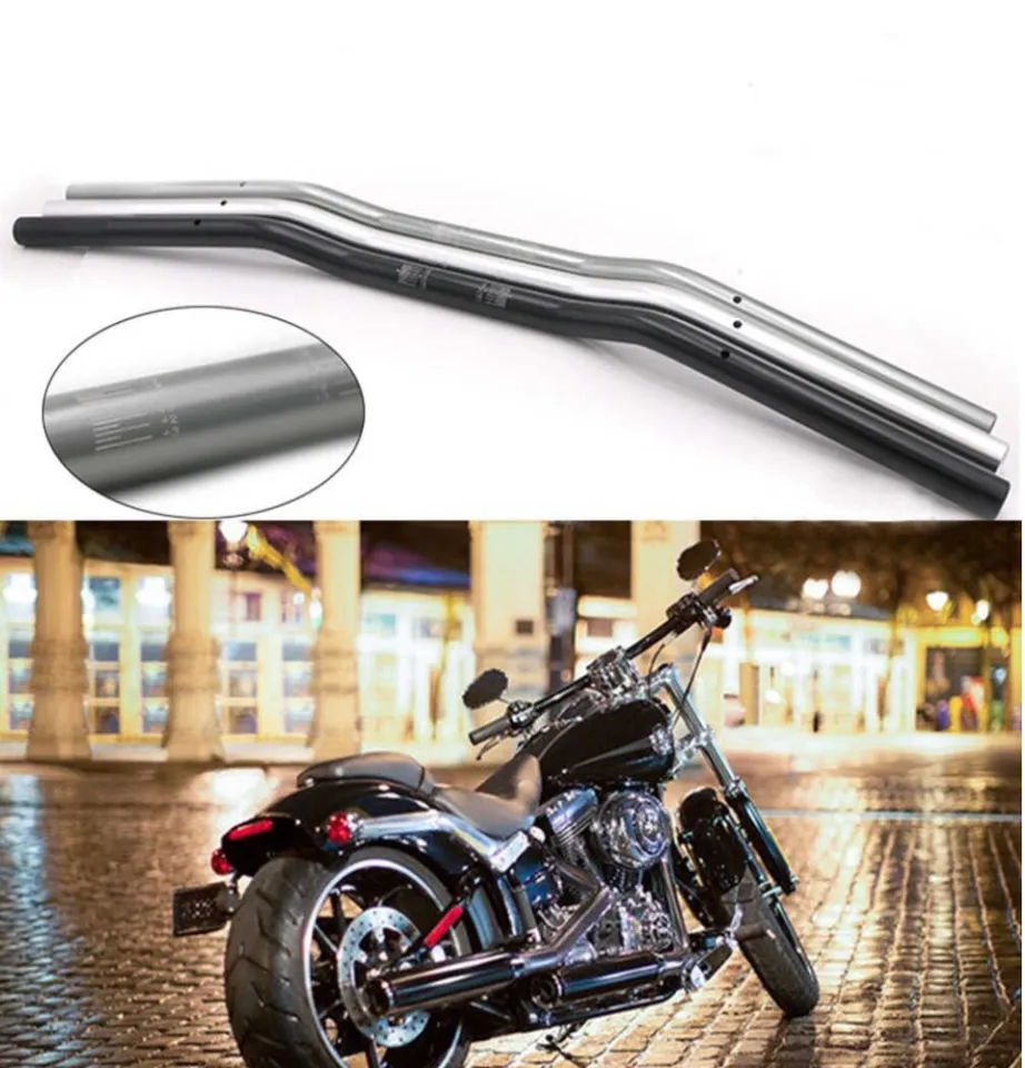 J&R Collection 7/8 Motorcycle Flat Drag Bars - Silver, Universal For Harley Cafe Racer