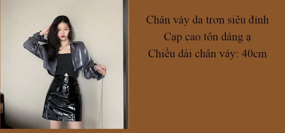 Chân váy da Leather skirt trơn basic Mia Ritta V1026 - Chân váy |  ThờiTrangNữ.vn