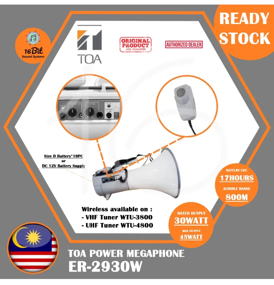 TOA ER 2930W Megaphone with Whistle Shoulder typ Wireless