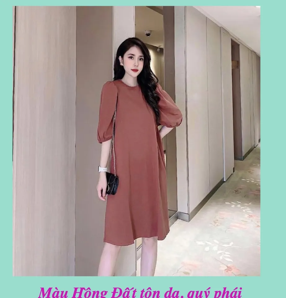 Váy Suông Đũi Lụa Đầm Dáng Dài Tay Lỡ ống bo Váy Công Sở Nữ Thanh Lịch |  Shopee Việt Nam