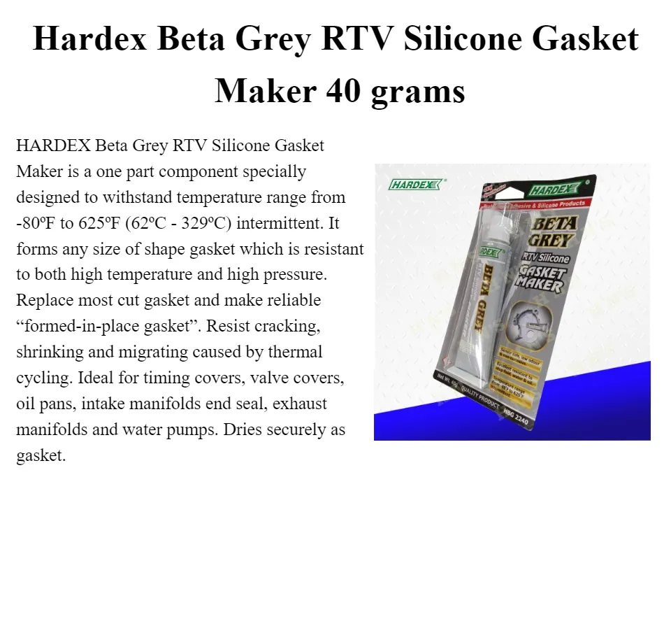 Hardex Beta Grey RTV Silicone Gasket Maker 40 grams | Lazada PH