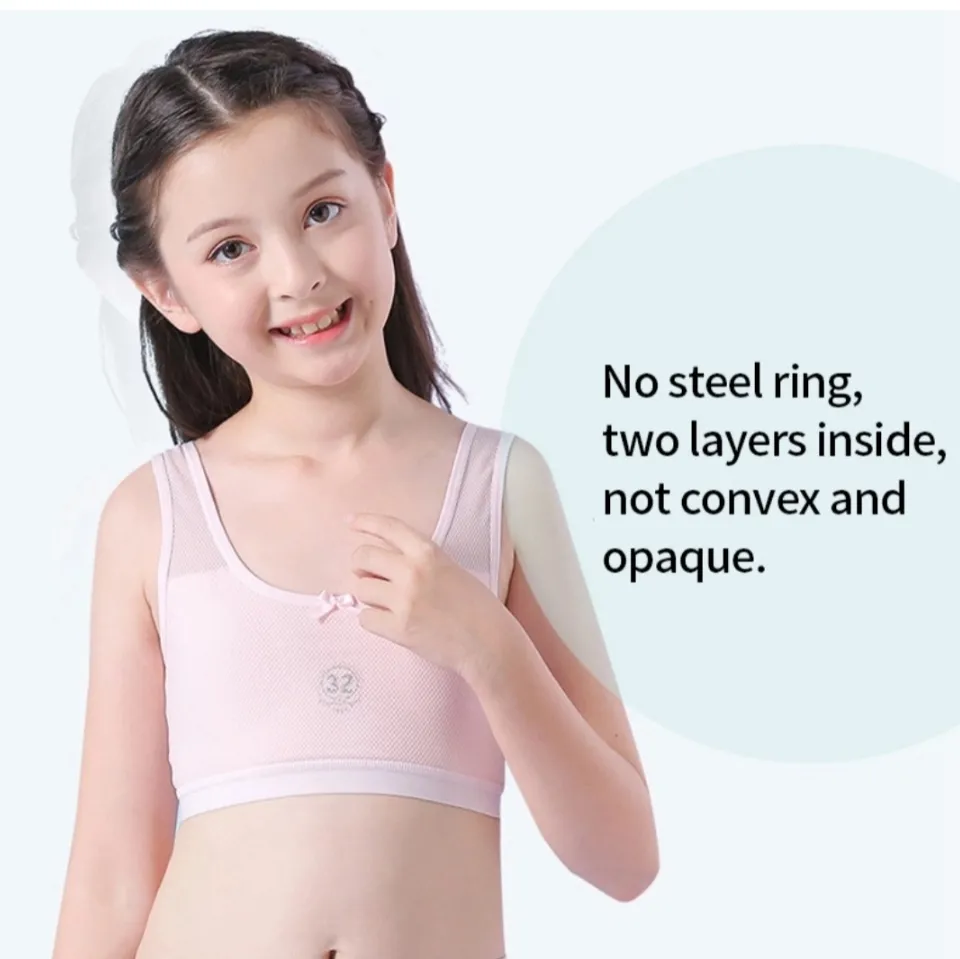 3pcs Girls Training Bra Stretchy Sports Bralette Sleeveless Crops Tank Tops  Underwear