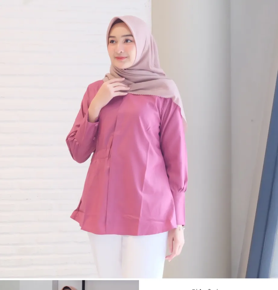 Blus wanita adelia Dusty pink Toyobo premium atasan kekinian