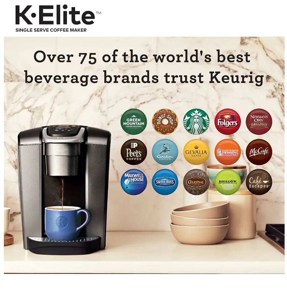 Keurig K-Elite Coffee Maker, Single Serve K-Cup Pod Coffee Brewer, With  Iced Coffee Capability, Brushed Slate