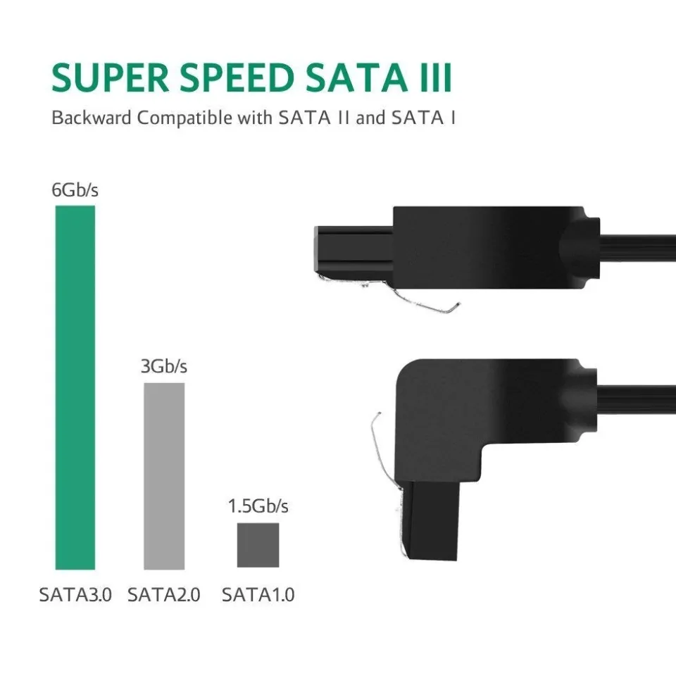 SATA 6Gbps L Shaped Straight Serial ATA Data Cable SATA III