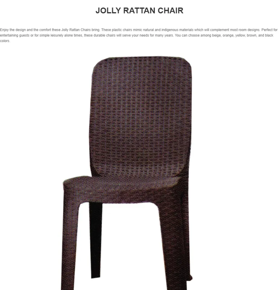 Jolly Rattan Chair Dining Chair Brown JP2020 Lazada PH