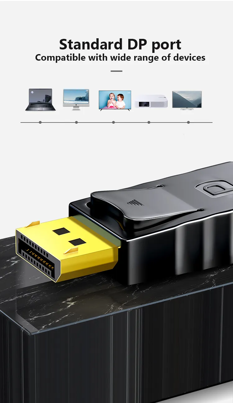Samzhe DisplayPort 1.2 Cable 4K 1m-3m 3 <ul> <li>Easy and Superior Connection</li> <li>Ultra HD 4K@60Hz</li> <li>High-performance Signal Transmission & Durability</li> </ul>