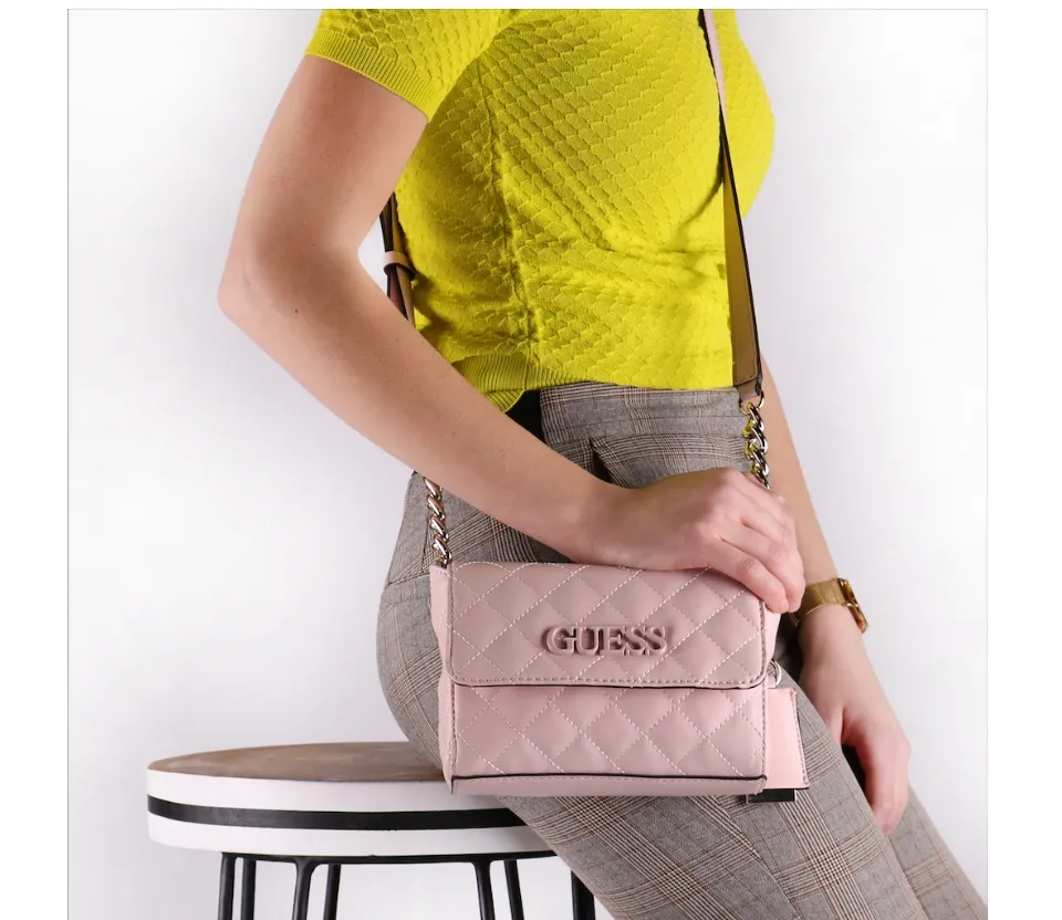 Guess Elliana Quilted Convertible Crossbody Bag Shoulder Bag