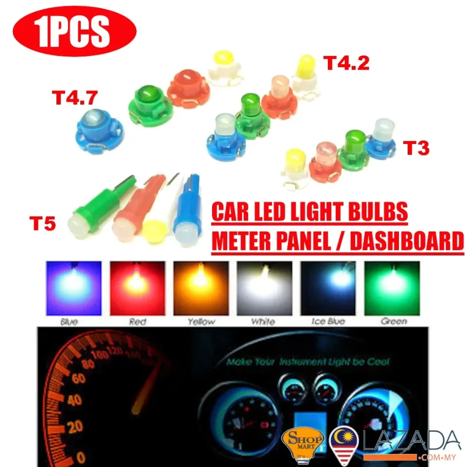 1PCS T5 T4.7 T4.2 T3 Car Meter Bulbs Meter Panel Led