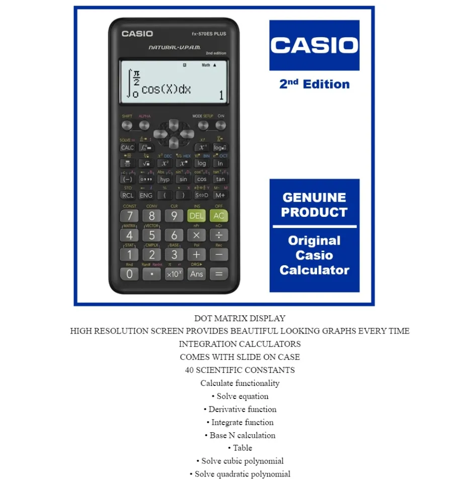 Casio FX-570ES Plus Scientific Calculator FX570ES GENUINE