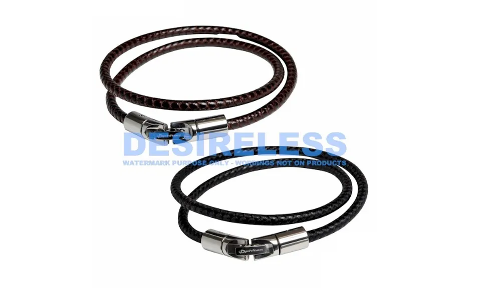 Phiten RAKUWA Leather Touch Aqua Titan X100 Original Titanium