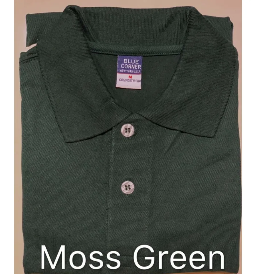 BLUE CORNER POLO SHIRT FOR MENS MOSS GREEN