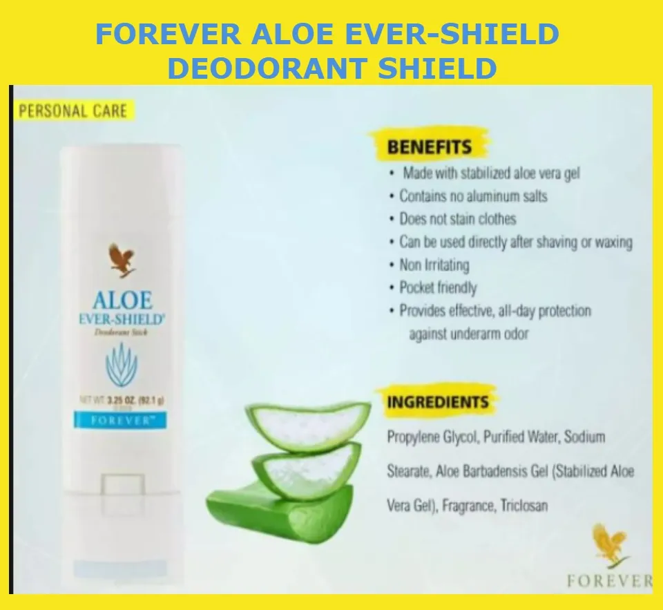 100% AUTHENTIC FOREVER ALOE EVER-SHIELD DEODORANT STICK (2 STICKS) Aloe  Heat Lotion Forever Desodorante Speed Stick - Lazada | Lazada PH
