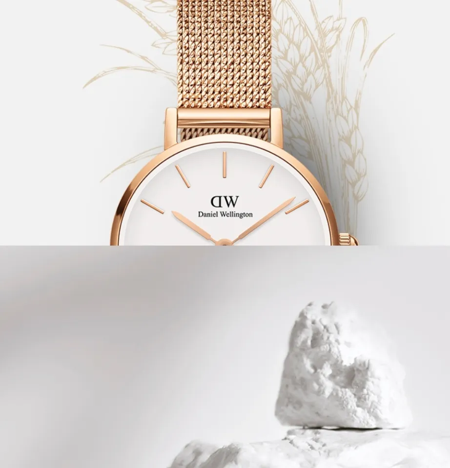 Daniel Wellington Petite Pressed Melrose 24mm Rose gold with White dial  Watch for women Women's watch Fashion watch DW Official Authentic