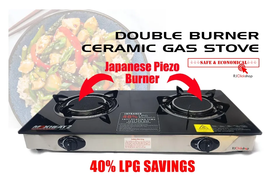 DOUBLE BURNER CERAMIC INFRARED HEAT GAS STOVE ASTRON MAXHEAT-2
