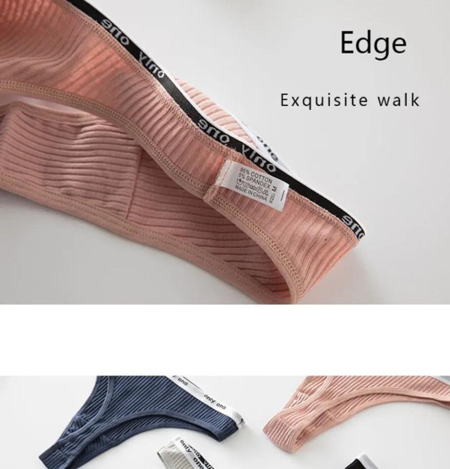 Wavy Edge Ribbed Thongs Comfy Seamless Stretchy Intimates - Temu