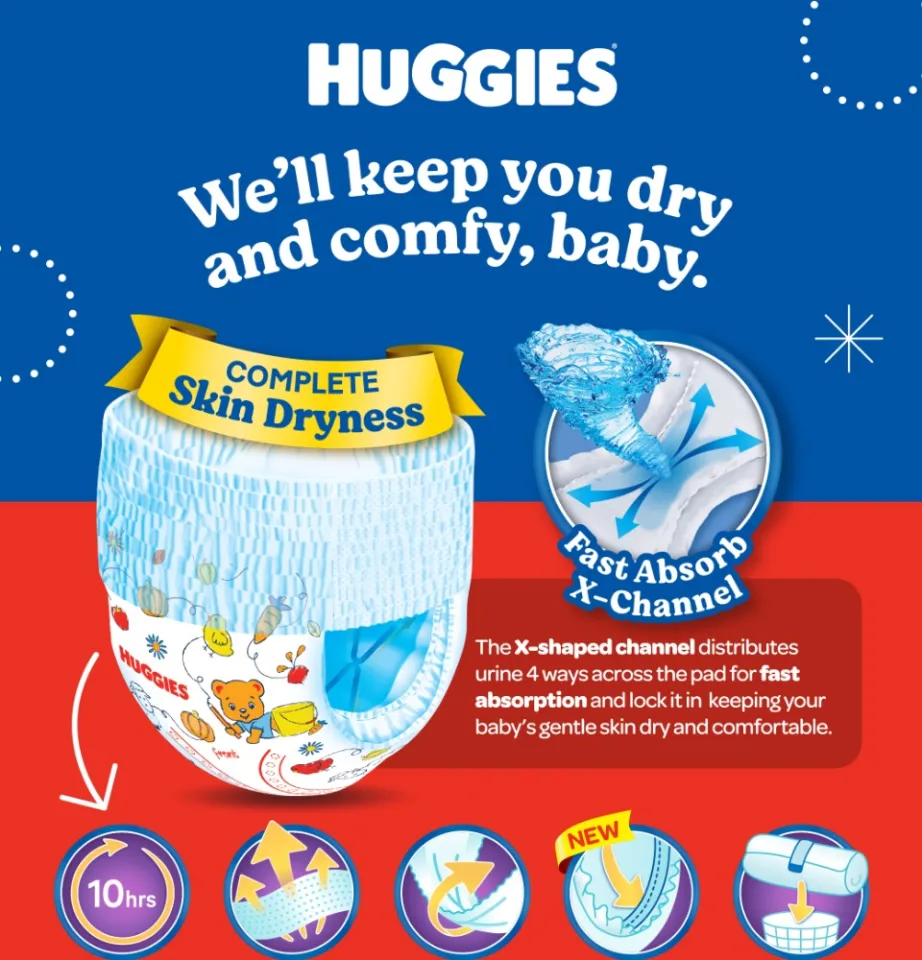 HUGGIES Dry Pants S66+4 Super Jumbo Pack (Single/Carton) Lazada