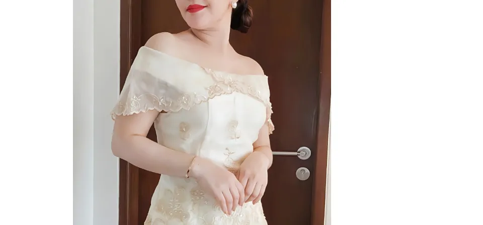 Modern filipiniana off outlet shoulder