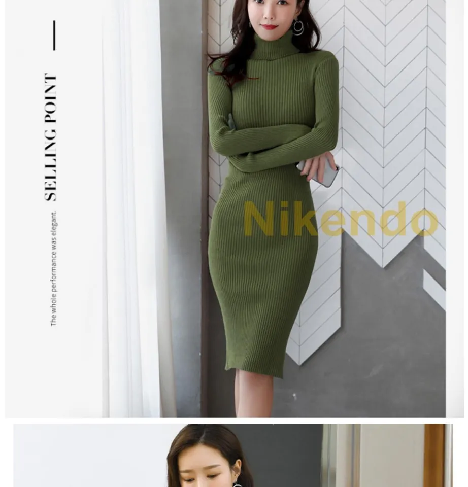 Đầm váy len nữ ôm body tôn dáng màu nâu tây HQ | Shopee Việt Nam