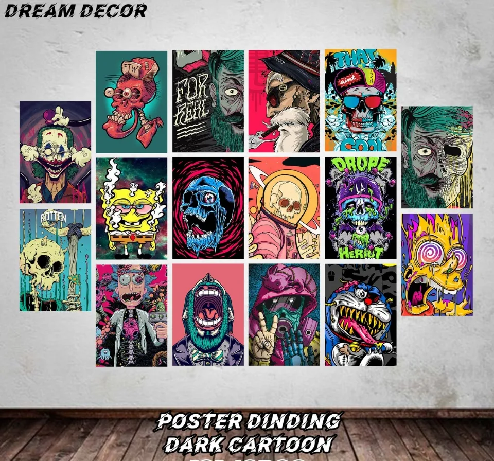 POSTER AESTHETIC BNW, POSTER DINDING/12 POSTER 18RB/CUSTOM GAMBAR/BAHAN  GLOSSY MENGKILAP/UK A4/MIN 12POSTER