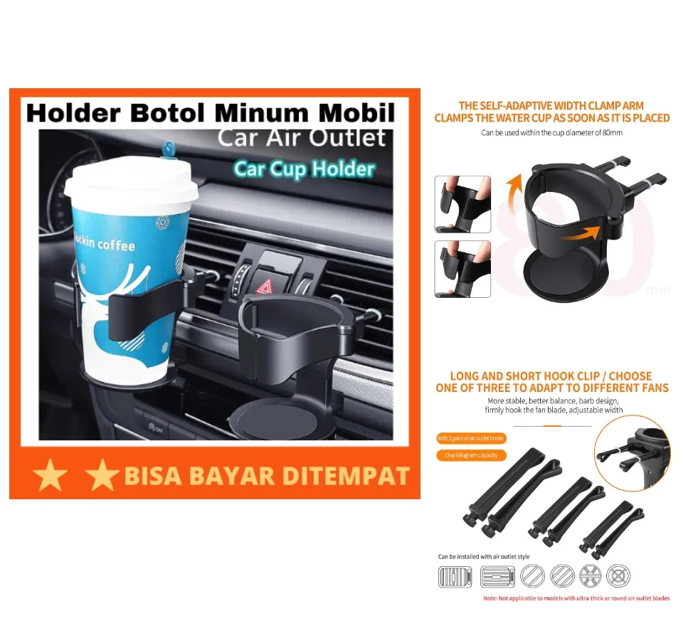 Holder Botol Minum Mobil Air Vent Drink Cup Holder Cup Holder