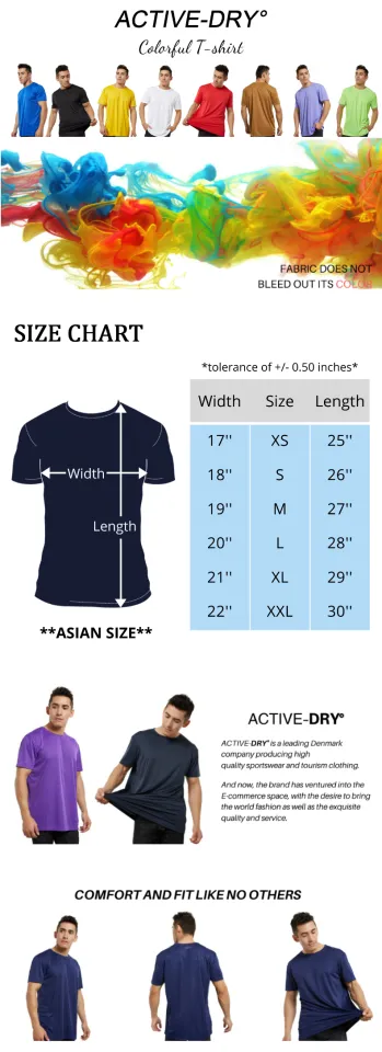 ACTIVE-DRY Dry Fit Shirt for Men 100% Polyester Dri-fit Workout