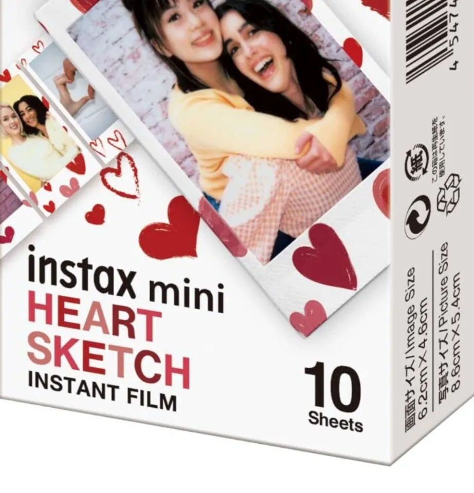 Fujifilm Instax Mini Heart Sketch Photo Film, Photo & Video