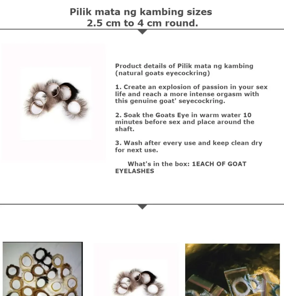 Pilik Mata Ng KAMBING Natural Goat Eyelash Cock Ring ( 100% Natural and  Original Product ) No To Fake Mahaba at Makapal na Buhok Discreet Package |  Lazada PH