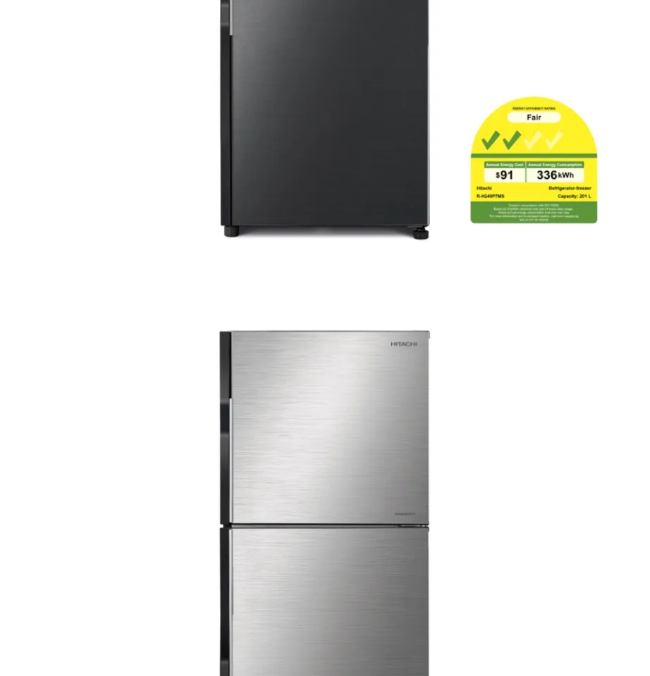 HITACHI R-H240P7MS (BRILLIANT BLACK)(BRILLIANT SILVER) 203L 2 DOOR