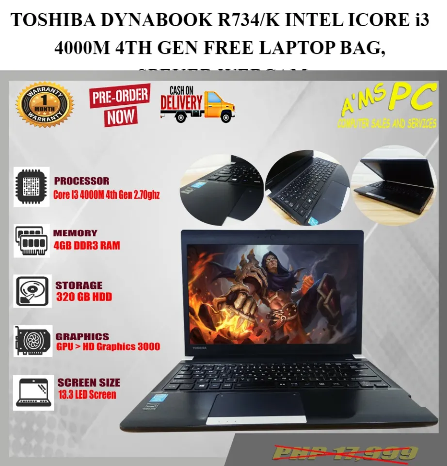 LAPTOP,TOSHIBA DYNABOOK R734/K ICORE i3 4200M, 4TH GEN,2.70GHz