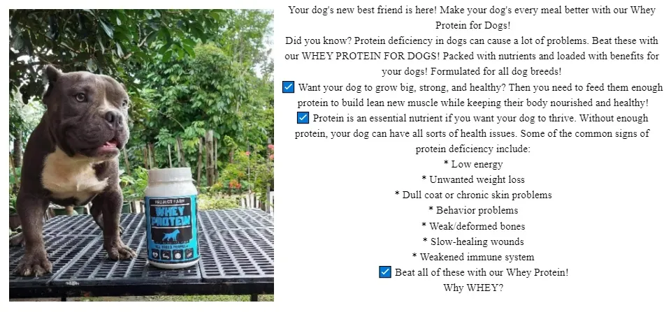 Whey protein best sale for dogs