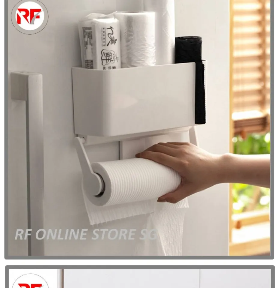 Magnetic Paper Towel Holder Refrigerator Storage Box Wal- Mounted - Main Image