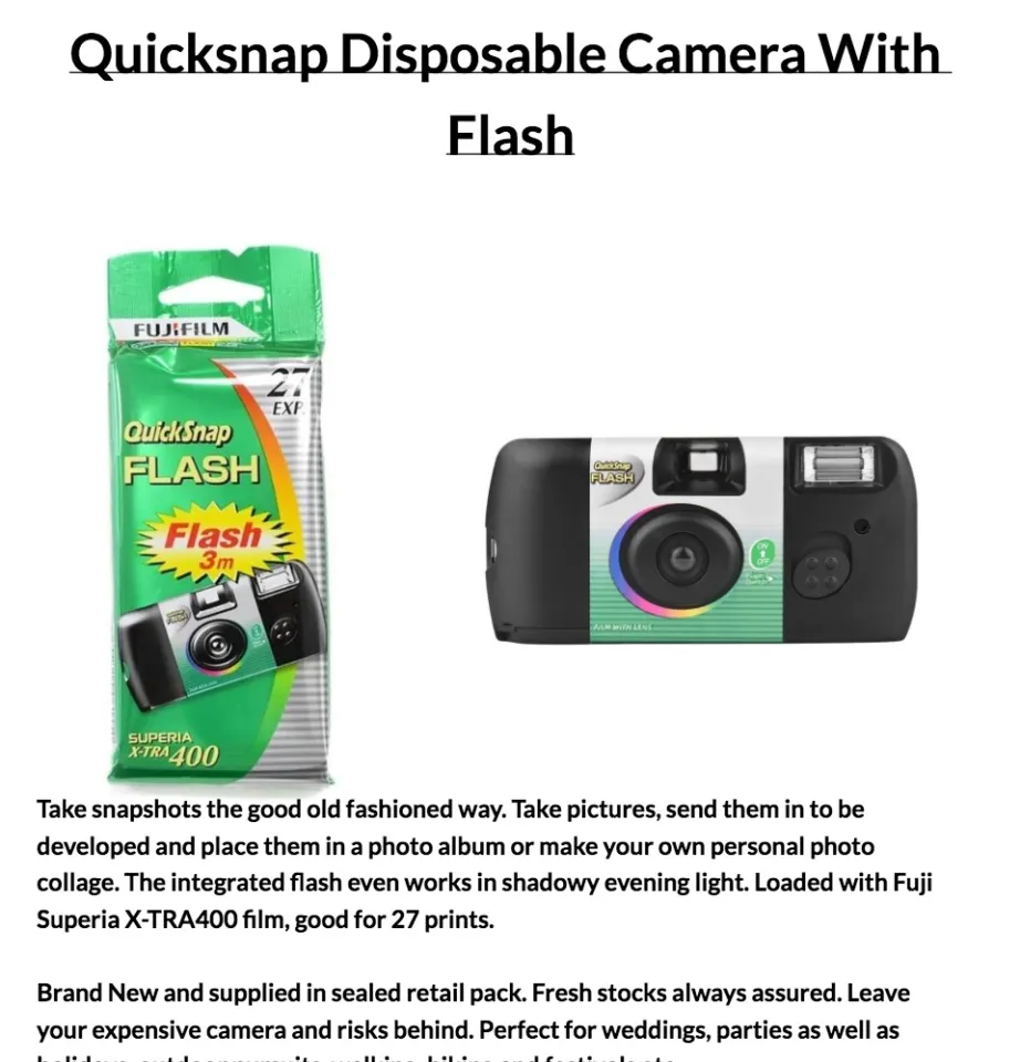 Quick Snap Best Disposable Film Cameras Fujifilm Disposable
